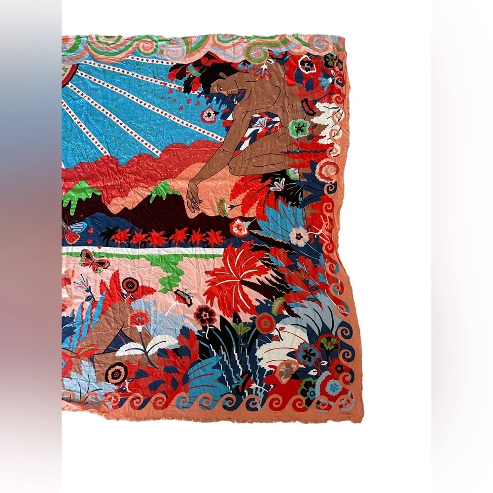 Bimba Y Loya Man and Woman Tropical Volcano Colorful Scarf - Picture 3 of 8